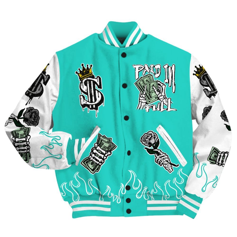 Varsity Jacket To Match Dunk Low Clear Jade - Fire Everybody Paid In All Over Print