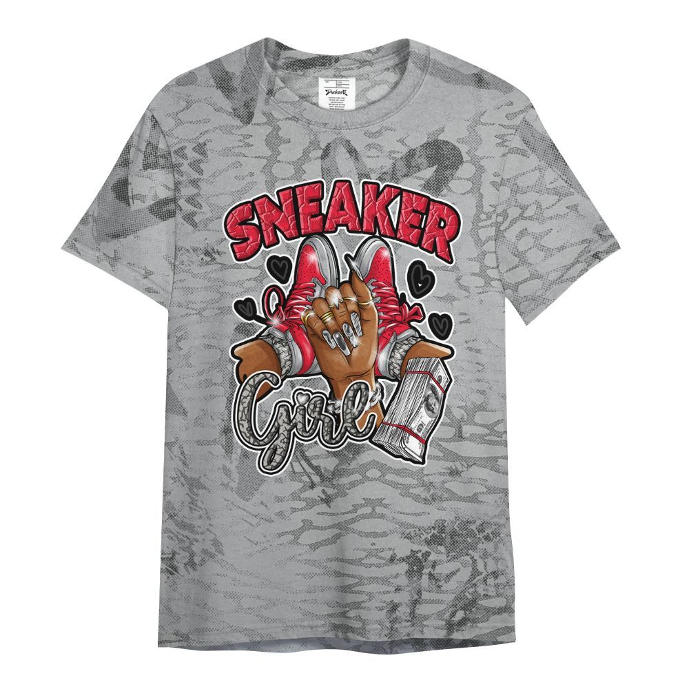 Shirt To Match Black Cement 3s - Sneakerz Girlz Heart Grunge All Over Print