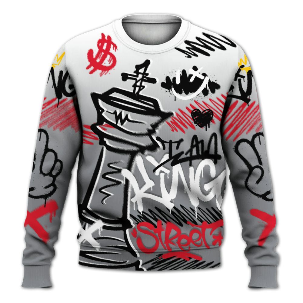 Sweatshirt To Match Black Cement 3s - Street King Chess Streetwear All Over Print