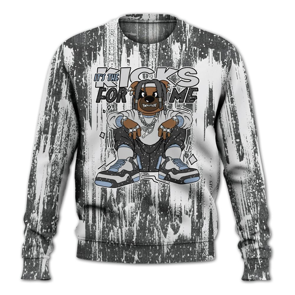Sweatshirt To Match Reverse Black White 6s - Sneakers Bear Glitch Art All Over Print