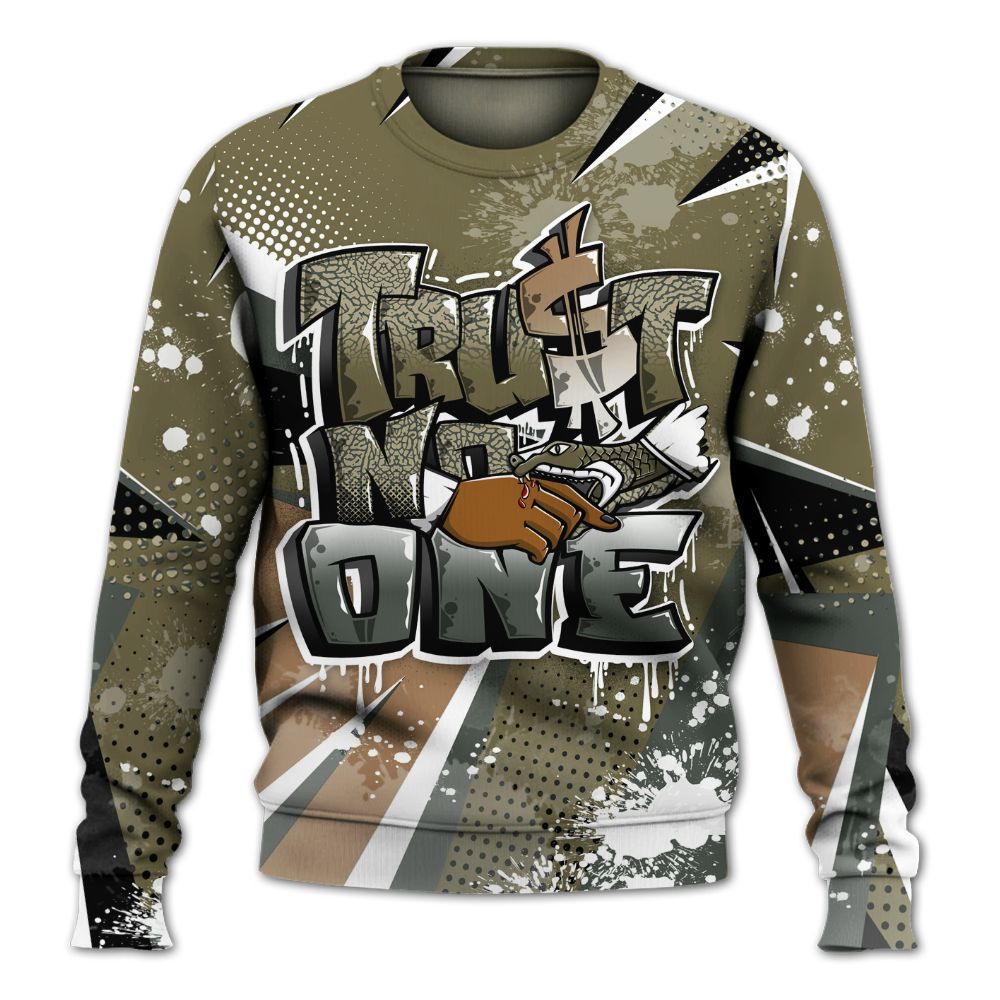 Sweatshirt To Match Retro Family Affair 3s - Trust No One Dripping All Over Print