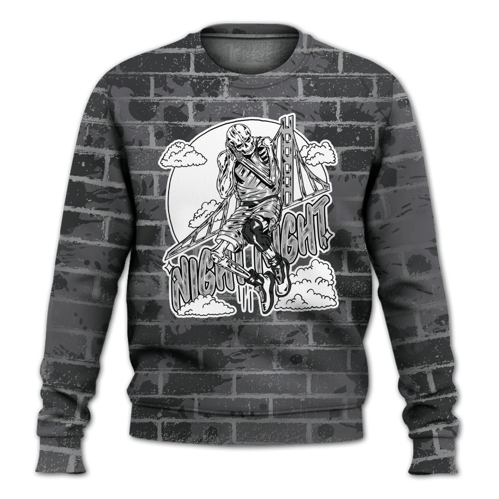 Sweatshirt To Match White Thunder 4s - Seeya Skeleton Brick All Over Print