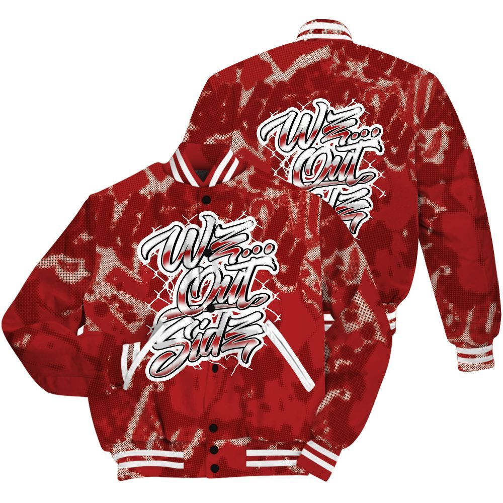 Varsity Jacket To Match Red Taxi 12s Shirt - We OutSider Graphic Street All Over Print