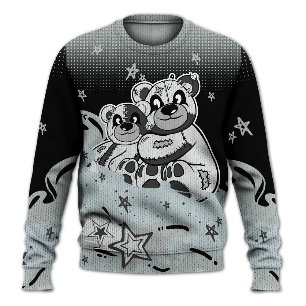 Knitted Sweater To Match Black Wolf Grey 12s - Sincere Fondness Bear Stars