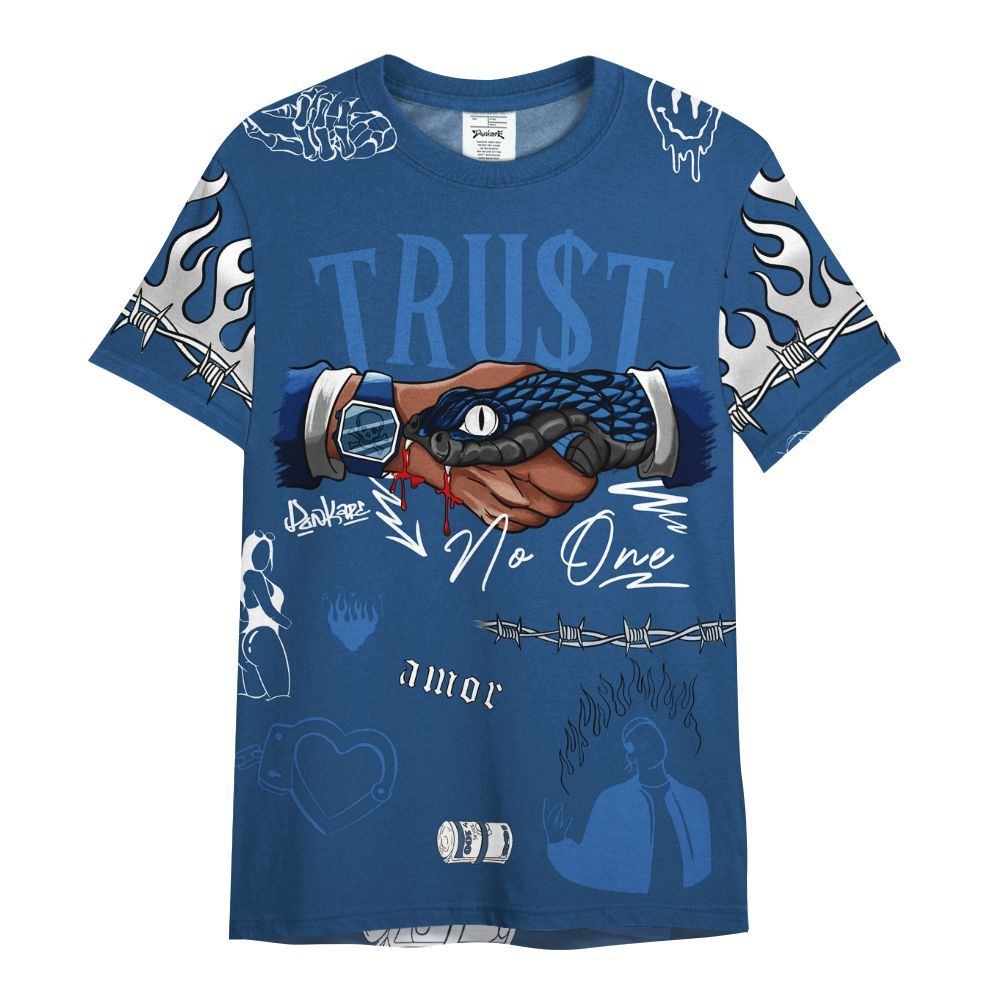 Shirt To Match High OG Midnight Navy 1s - Snake Trust No One All Over Print