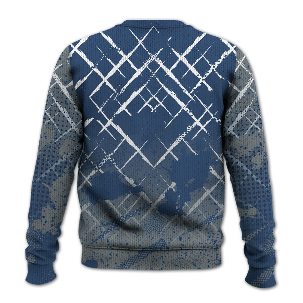 Knitted Sweater To Match Midnight Navy 4s - Halftone Stand Business Dripping