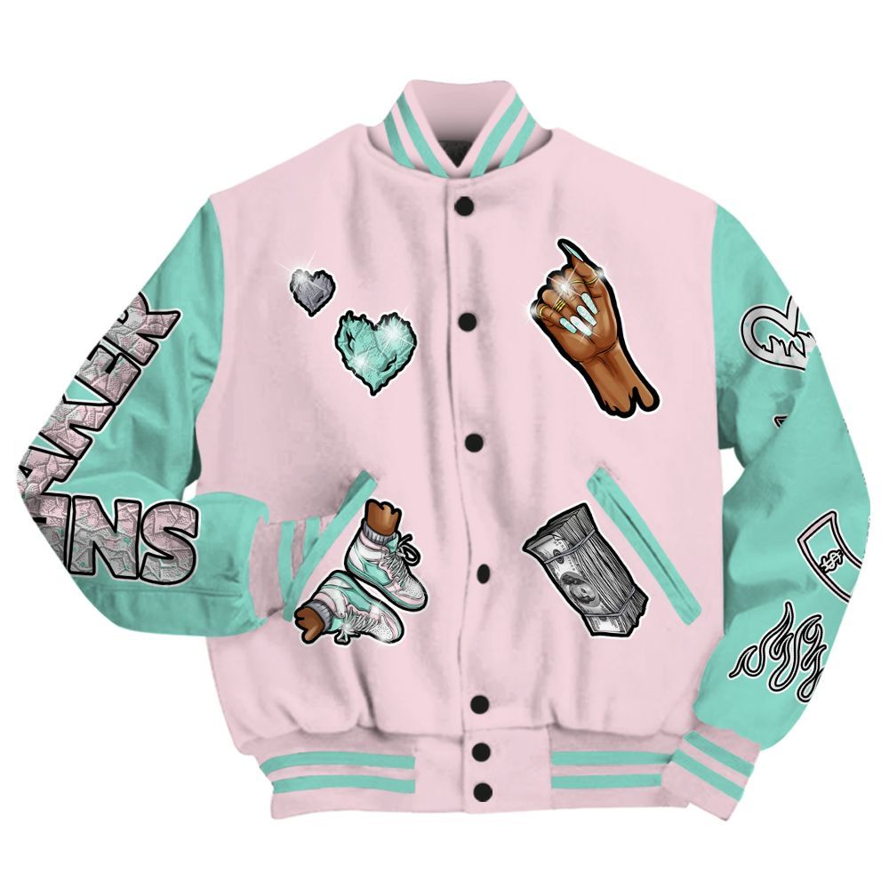 Varsity Jacket To Match Retro Easter 5s - Sneakerz Girlz All Over Print