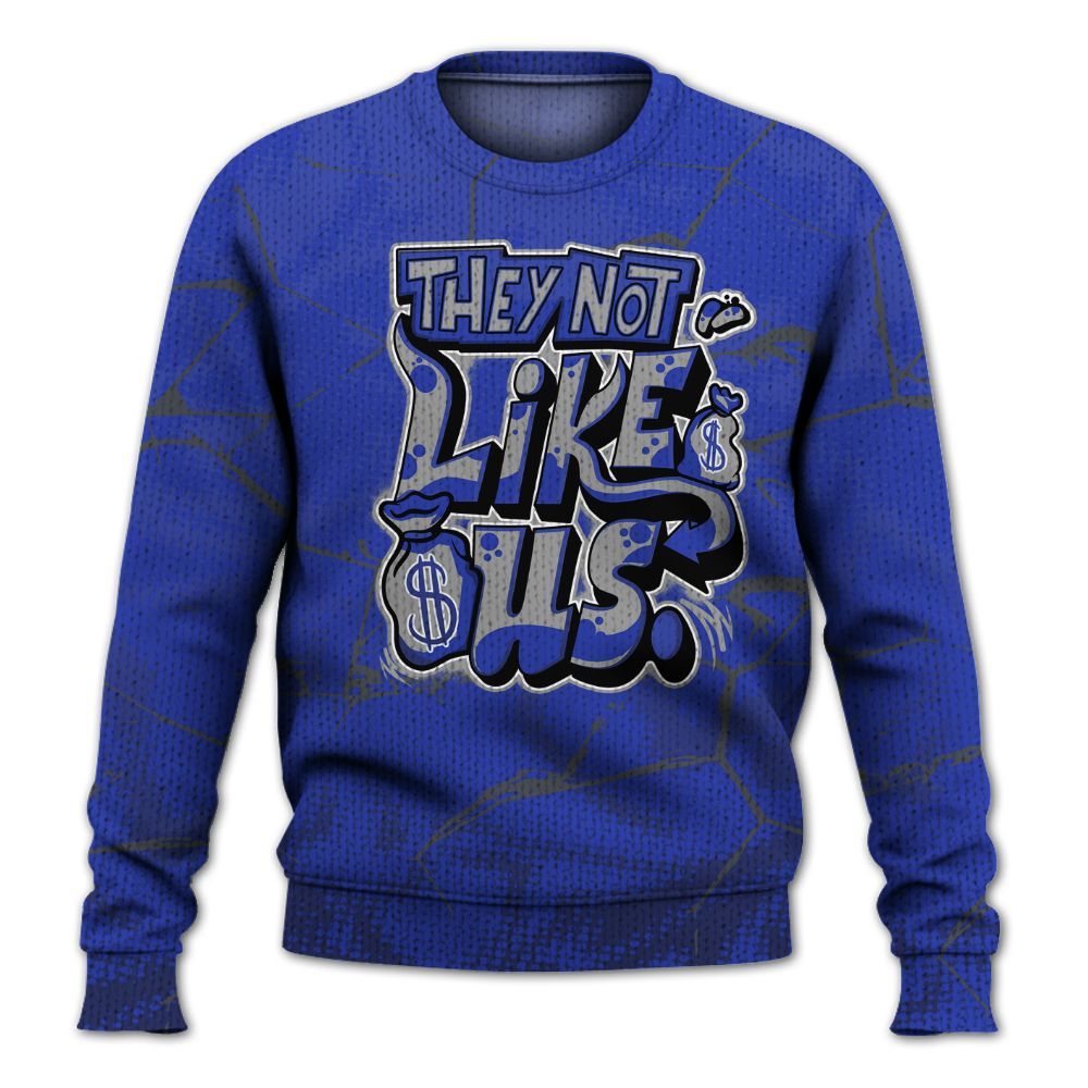 Knitted Sweater To Match Air Max Plus Black Racer Blue - Dislike Us Graphic