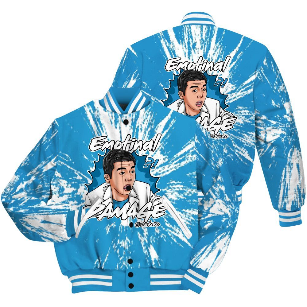 Varsity Jacket To Match Powder Blue 9s Shirt - Damaged Meme Shirt Unisex Outfit All Over Print