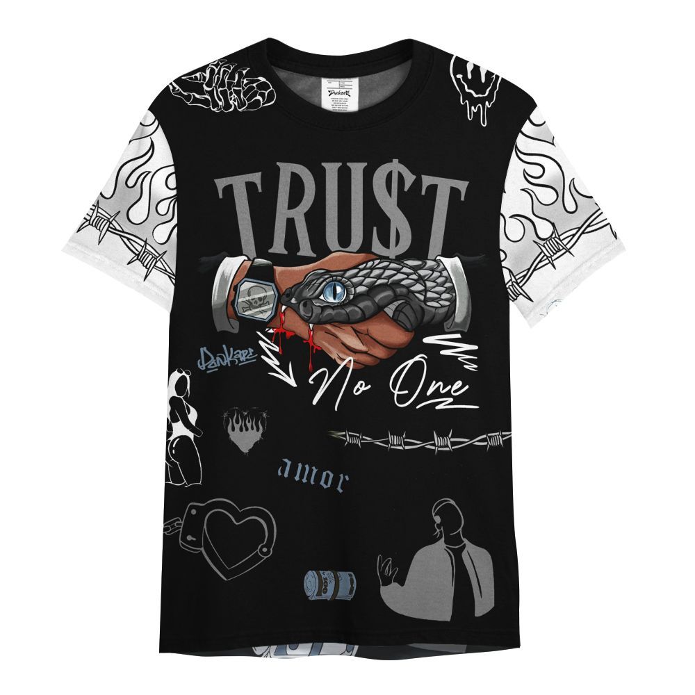 Shirt To Match Black Chrome 6s - Snake Trust No One All Over Print