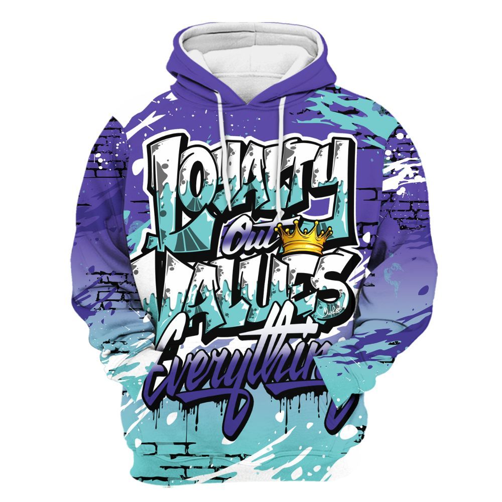 Hoodie To Match Low Hornets 1s - Values Of Loyalty Drip All Over Print