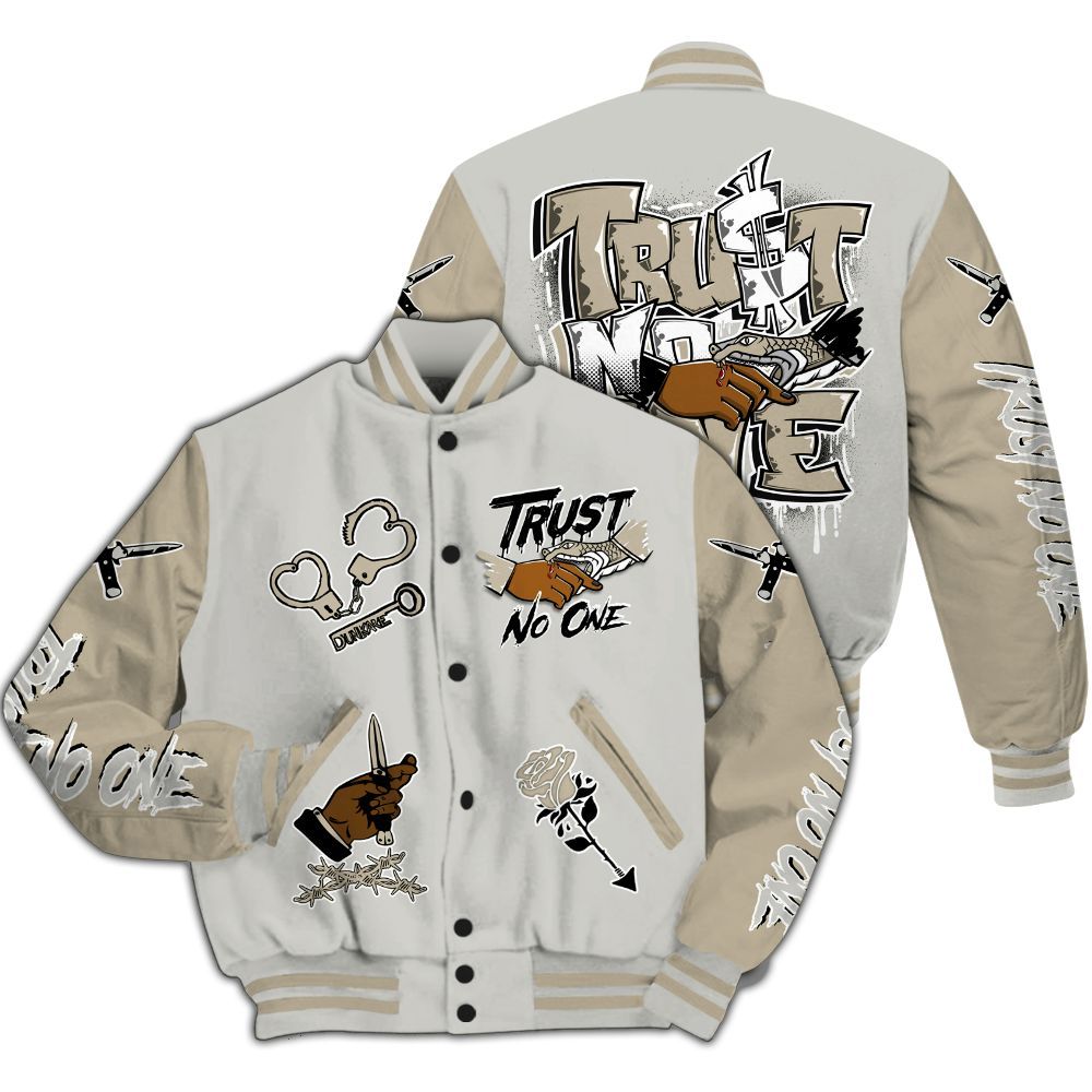 Varsity Jacket To Match RM Canyon Rust 4s - Trust No One Dripping All Over Print