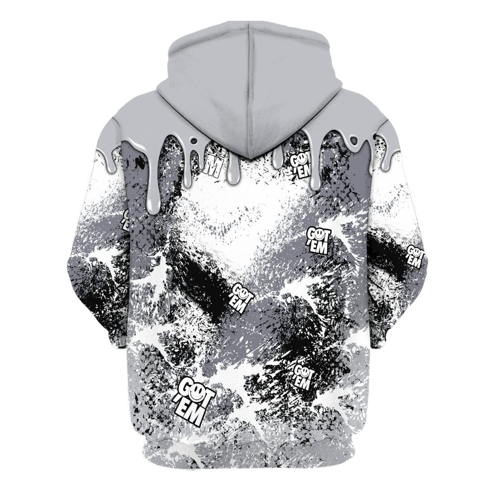 Hoodie To Match Low Cement Grey 11s - Dripping 23 Drip All Over Print