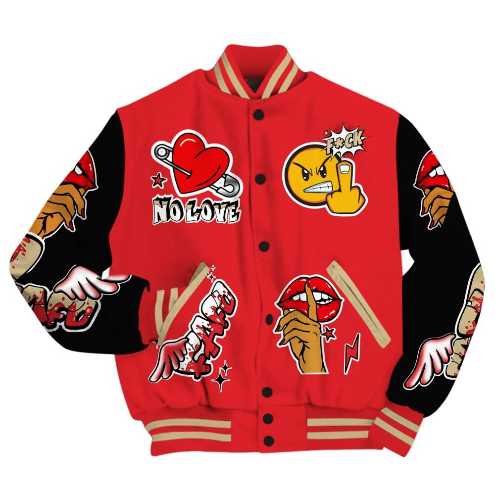 Varsity Jacket To Match Prime 93 Fire Red - FK Around Find Out All Over Print