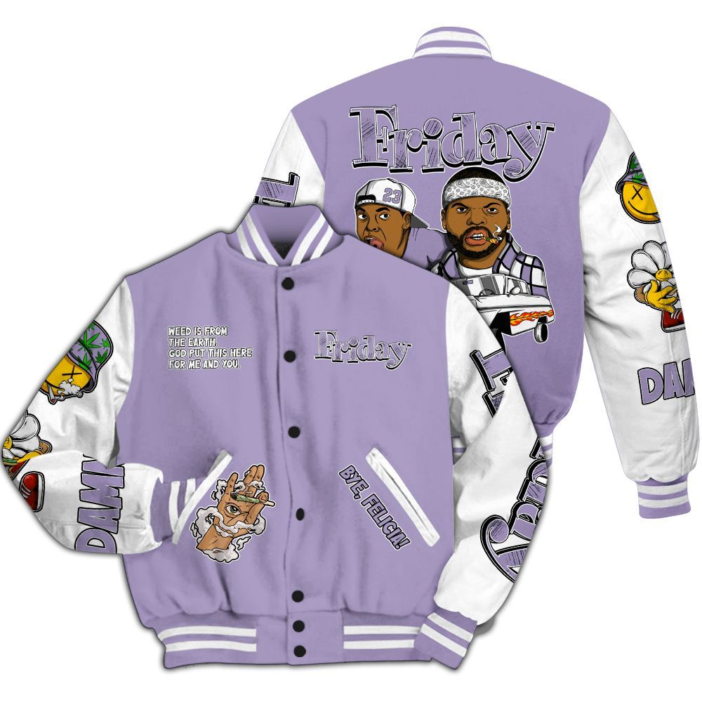 Varsity Jacket To Match Low Pure Violet 11s - Friday Sneaker Stress Style All Over Print