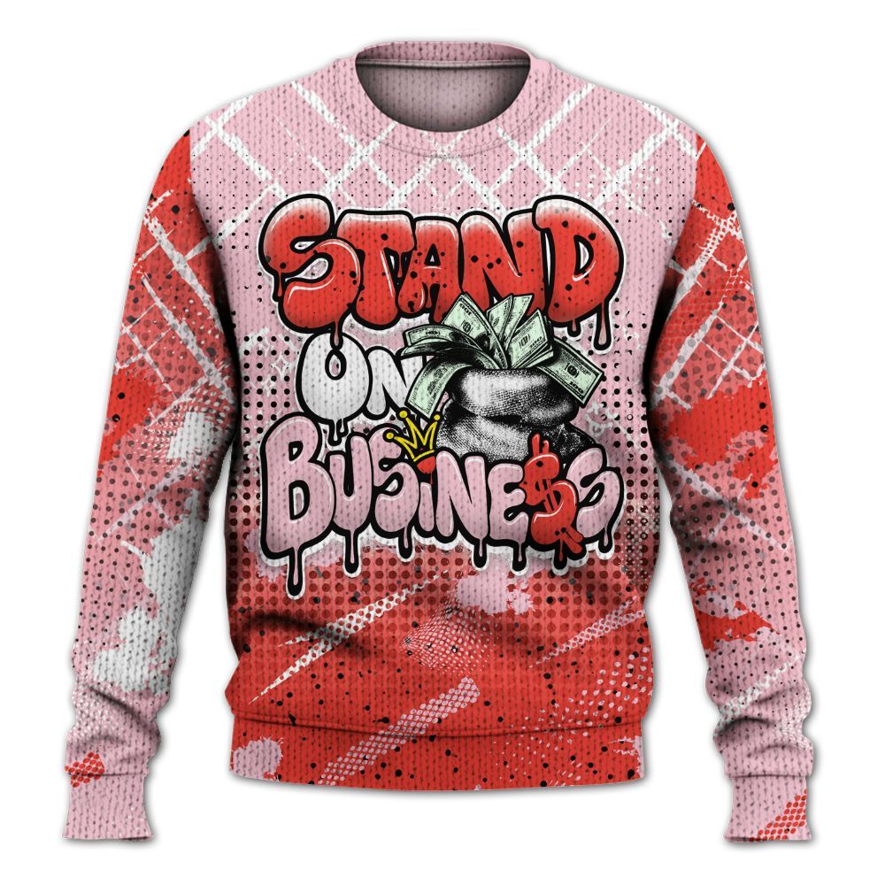 Sweater To Match Retro Awake Arctic Pink - Halftone Stand Business Dripping Graphic