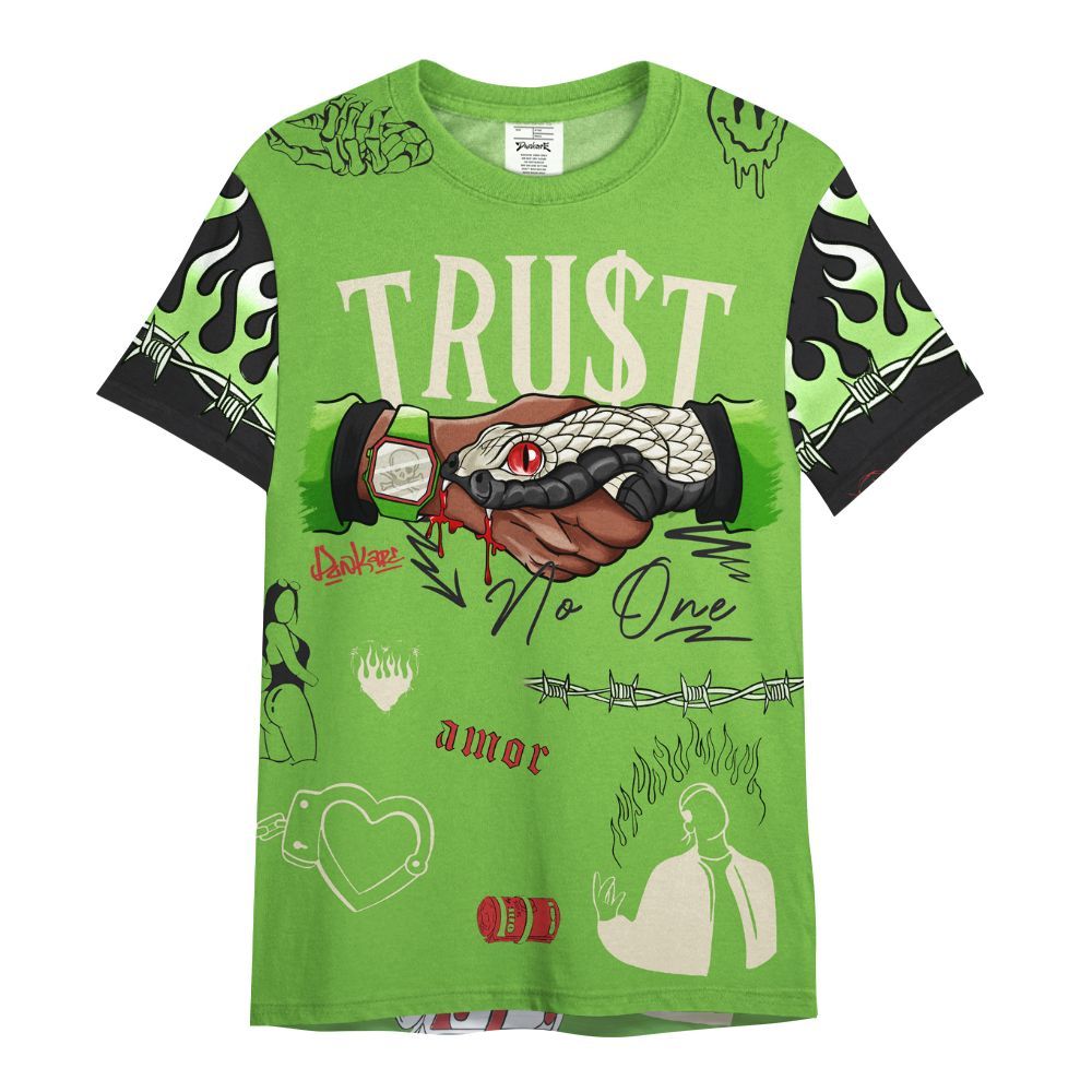 Shirt To Match Air Max Waffle SP Action Green - Snake Trust No One All Over Print