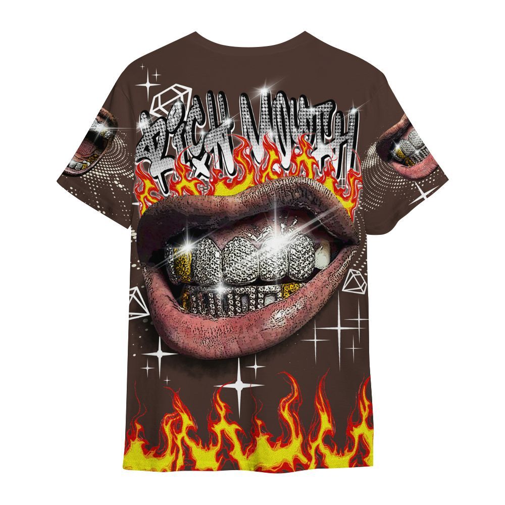Shirt To Match SoleFly Cafecito 12s - Rich Mouth Fire Rap Retro 90s All Over Print