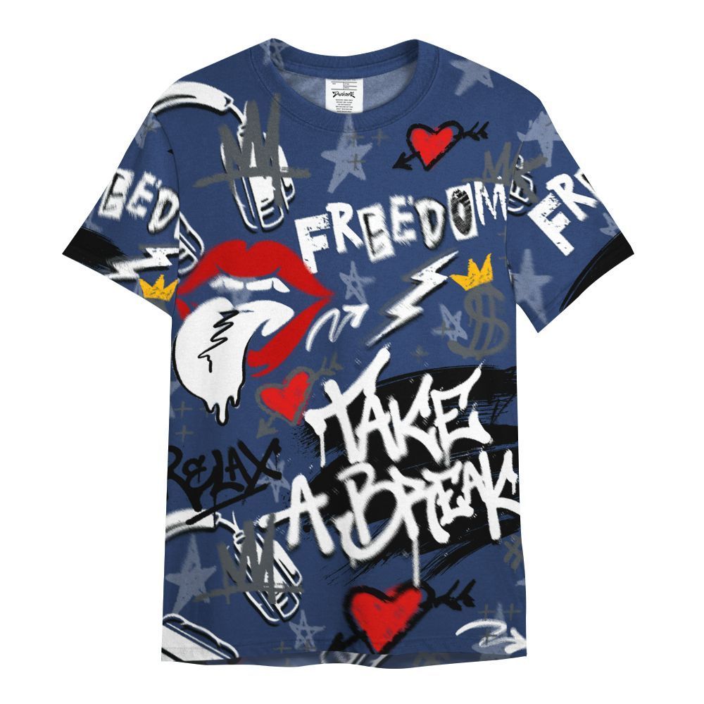 Shirt To Match Retro Flint 13s - Take Break Freedom Graffiti Streetwear All Over Print