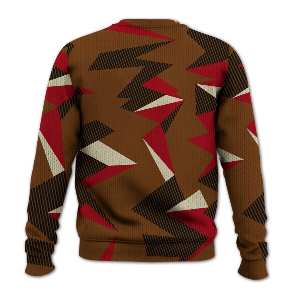 Knitted Sweater To Match Archaeo Brown 5s - Geometric Camouflage Pattern