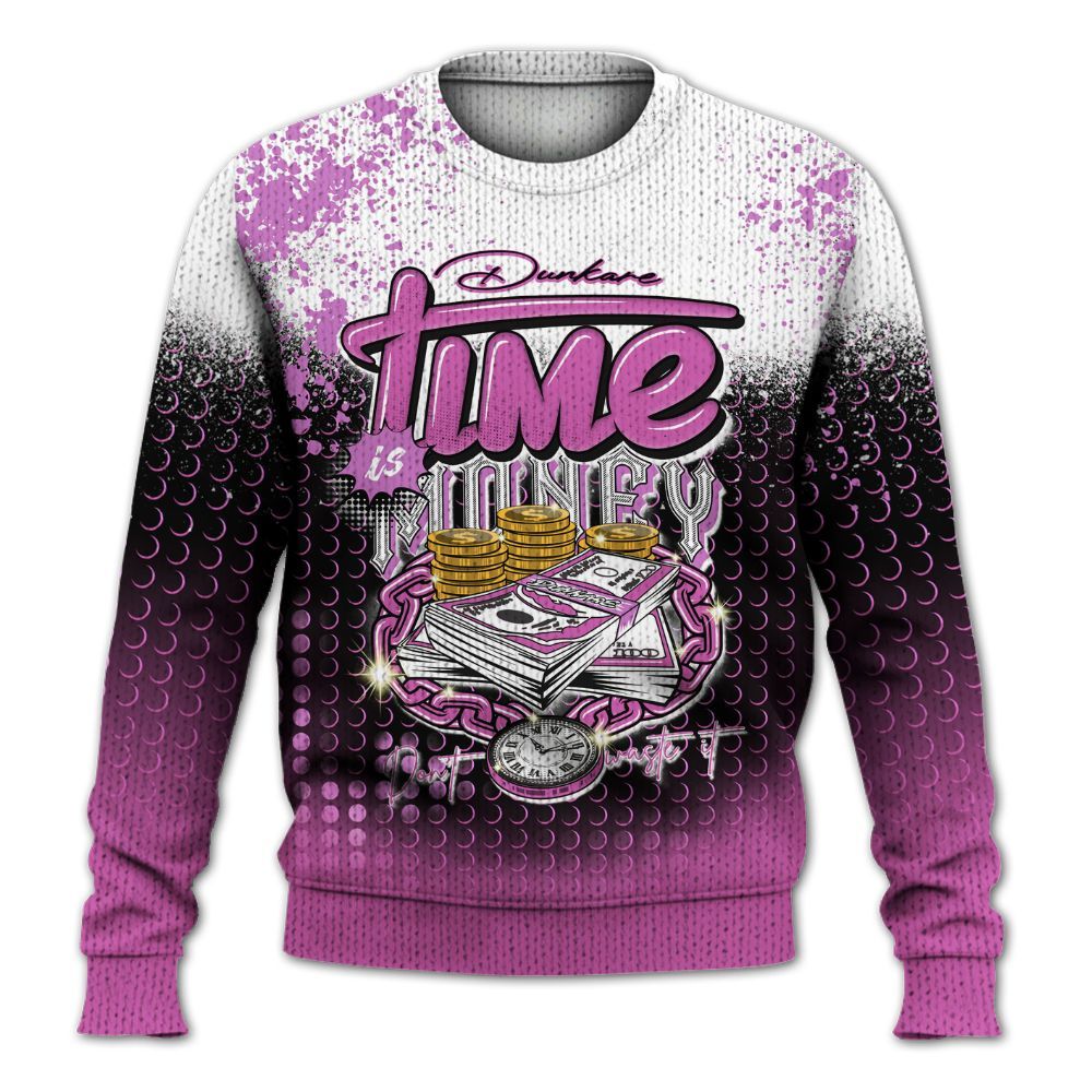 Knitted Sweater To Match Hyper Violet 4s - Halftone Time Is Money