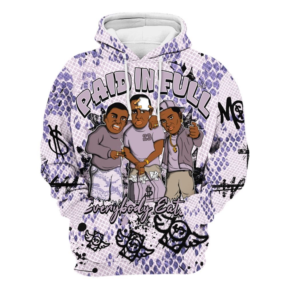 Hoodie To Match Air Force 1 Low Purple Snake - Everybody Paid In Full Crayon All Over Print
