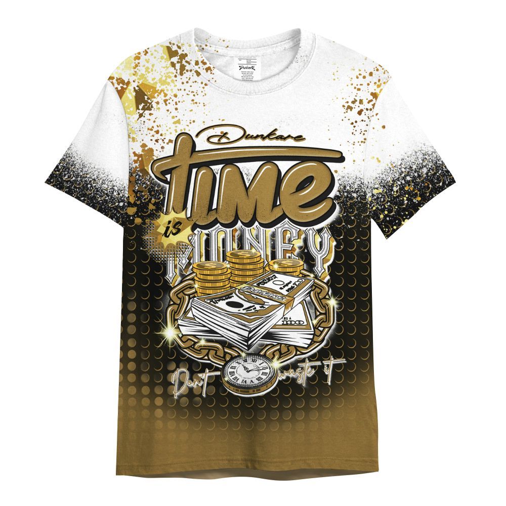 Shirt To Match NET Gold 4s - Halftone Time Is Money All Over Print