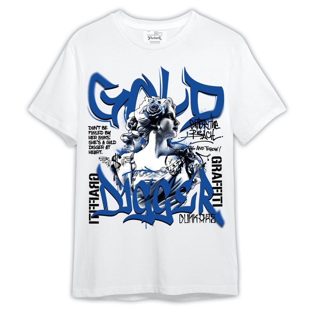 Shirt To Match Low Space Royal 11s - Graphic Gold Digger Shirt Outfit