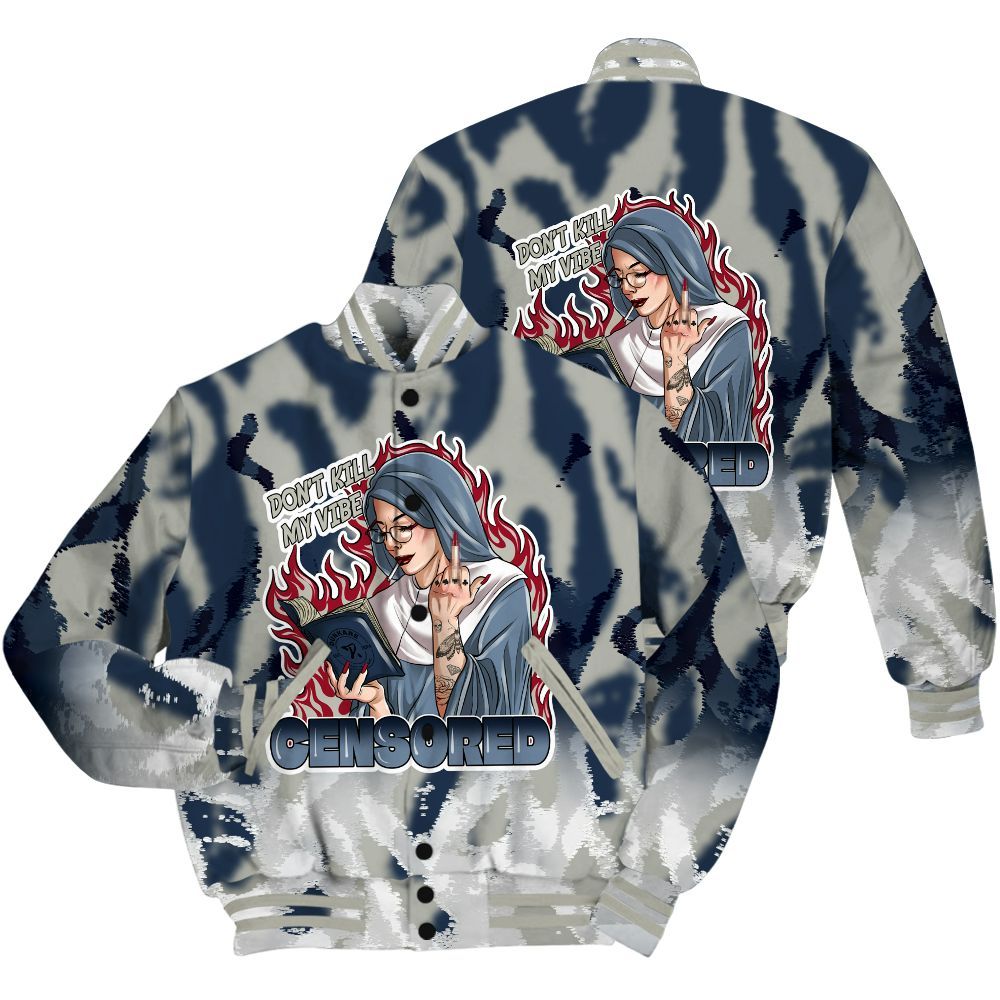 Varsity Jacket To Match Navy Blue 2024 6s Shirt - Censoredz Burn All Over Print