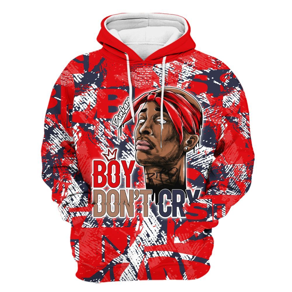 Hoodie To Match Low OG Howard Bison 1s - Boiz Ain't Cry Unique Abstract All Over Print