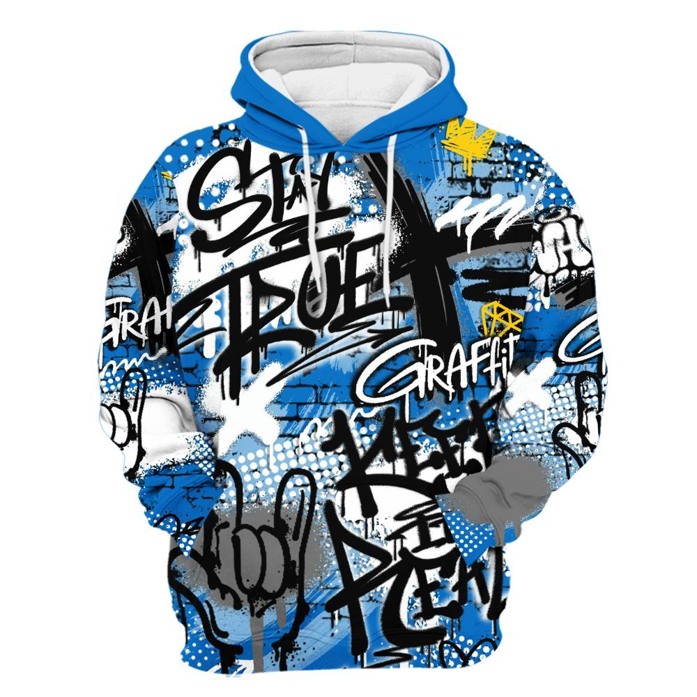 Hoodie To Match Blueberry 12s - True It Real Graffiti Streetwear All Over Print