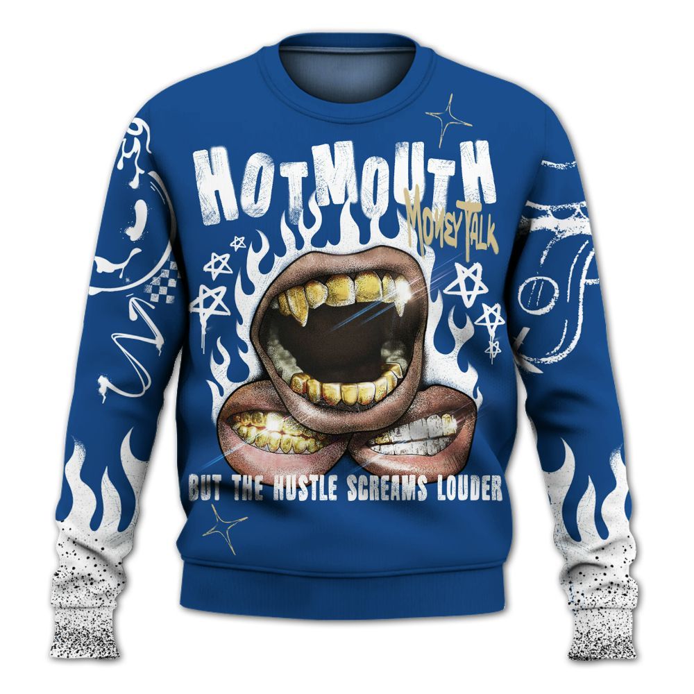 Sweatshirt To Match Air Ship Royal Blue - Mouth Burning Street Style All Over Print