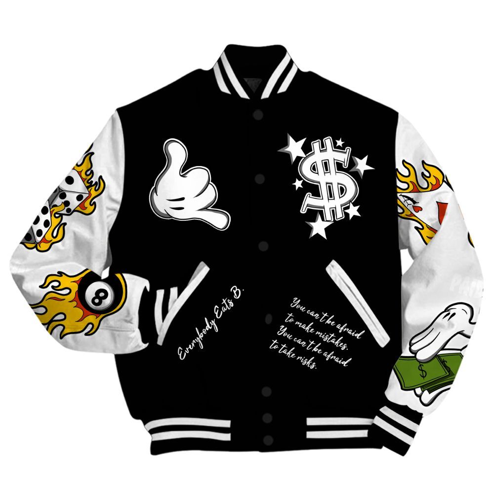 Varsity Jacket To Match Black Chrome 6s - Everybody Paid In Full Graphic All Over Print