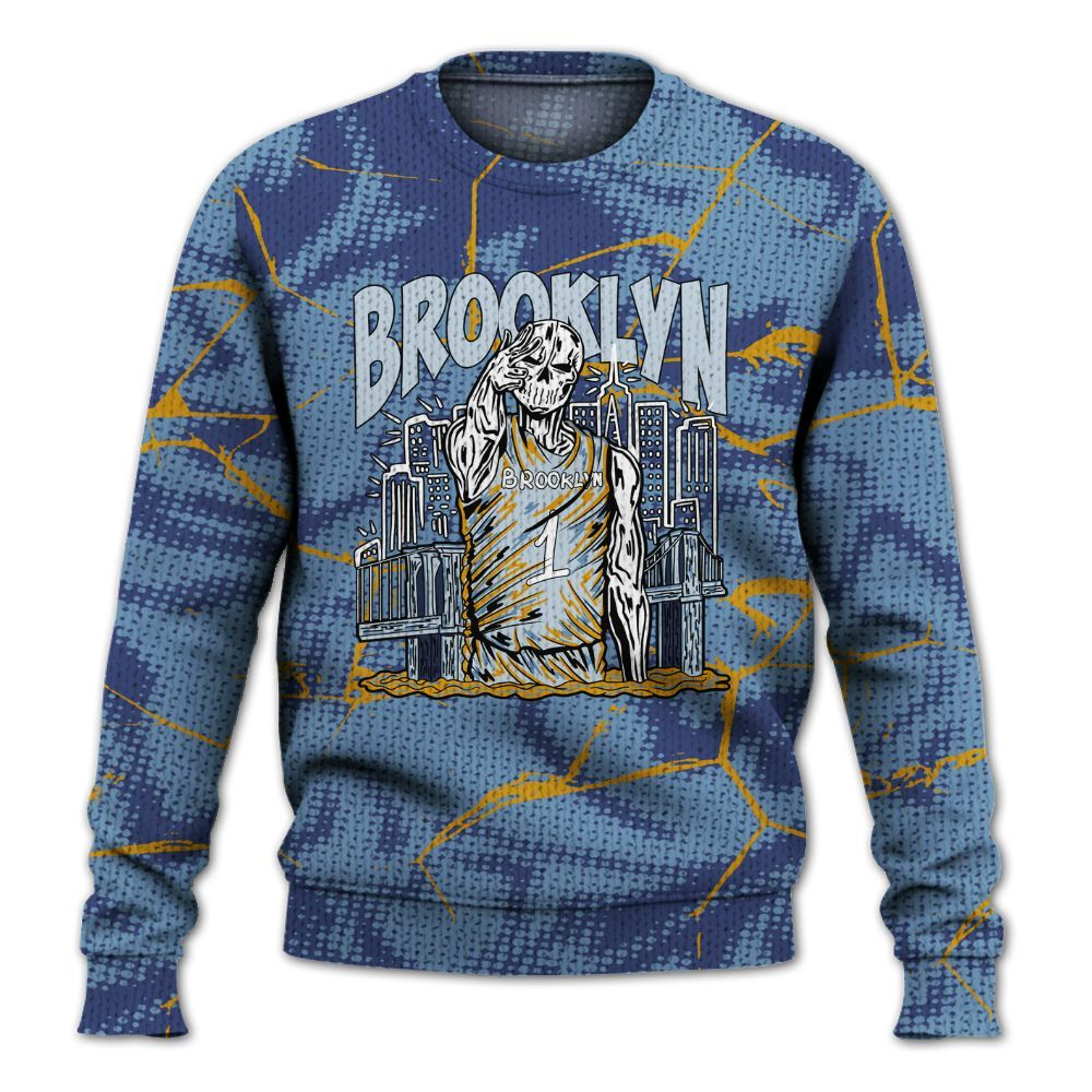 Knitted Sweater To Match High OG First In Flight 1s - Brooklyn's Skeleton Crack