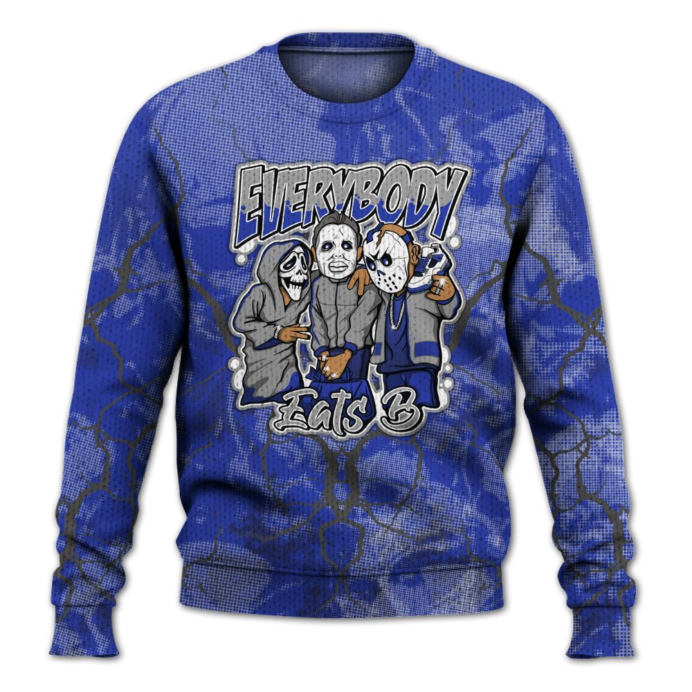 Knitted Sweater To Match Air Max Plus Black Racer Blue - Everybody Eatin B Graphic Halloween