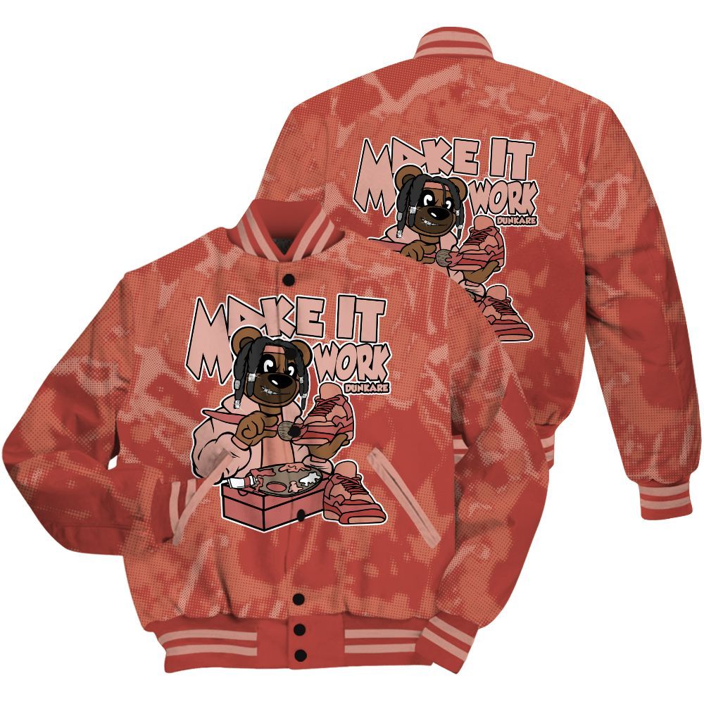 Varsity Jacket To Match Dune Red 13s Shirt - Pull It Off Bear Street All Over Print