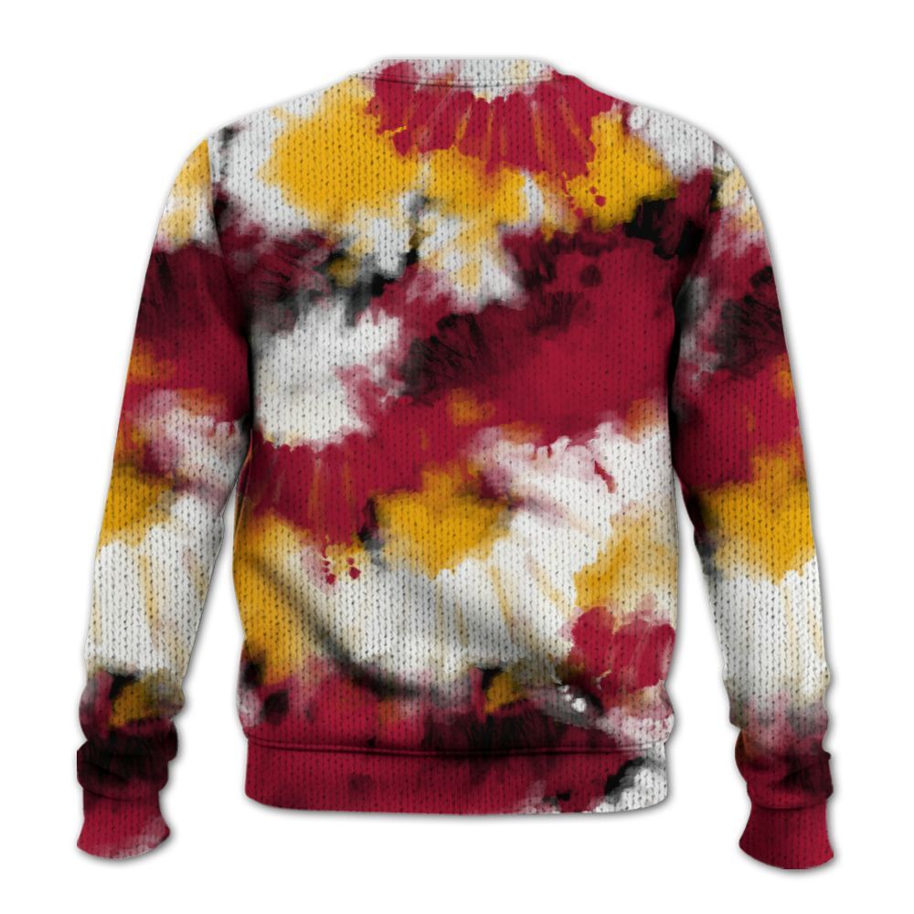Knitted Sweater To Match Cardinal 7s - Tie Dye FK Around Find Out