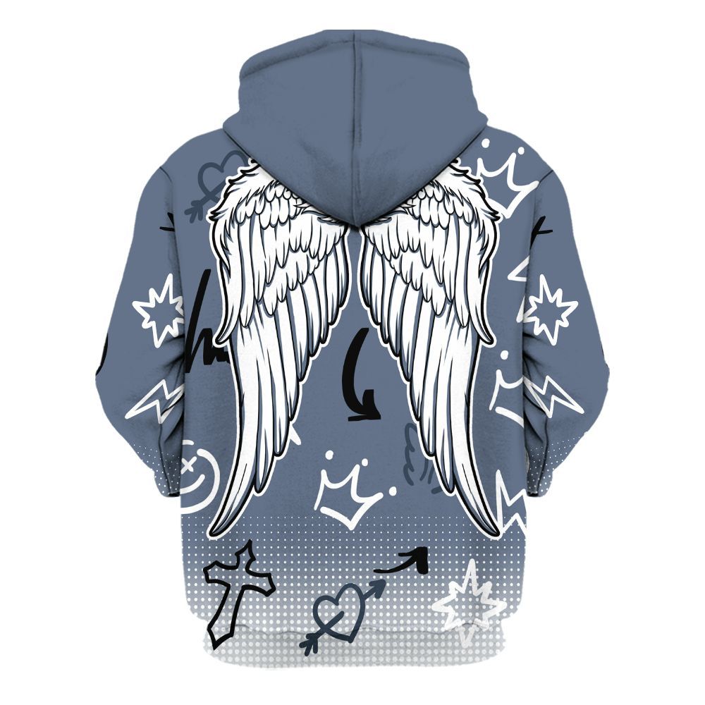 Hoodie To Match Low Diffused Blue 11s - Gods Guides Me Bear Graphics All Over Print