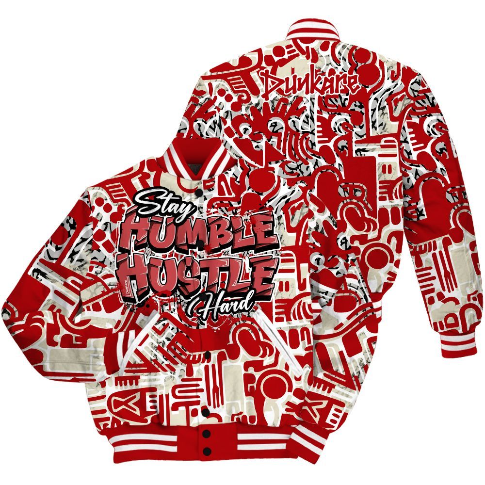 Varsity Jacket To Match Cement Grey 3s - Humble Hustle Retro All Over Print