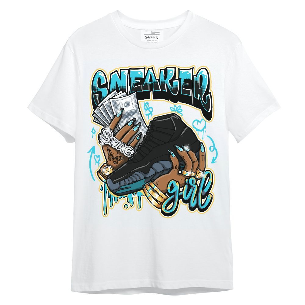 Shirt To Match Retro Gamma Blue 11s - Sneaker Girl Money Doodle Graphic