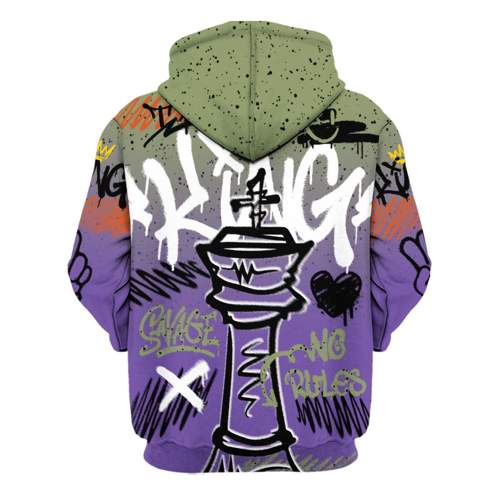 Hoodie To Match Canyon Purple 4s - Street King Chess Streetwear All Over Print