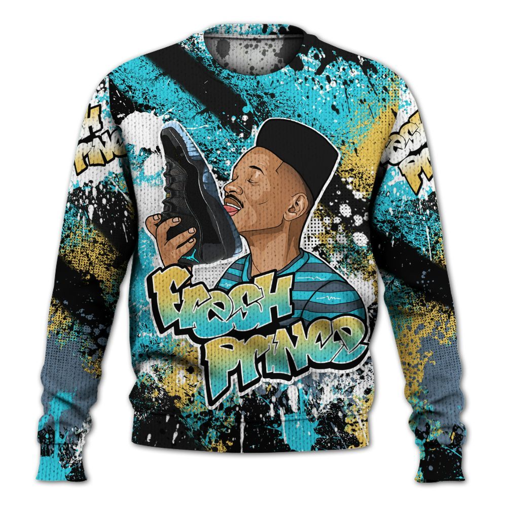 Sweater To Match Retro Gamma Blue 11s - Fresh Sneaker Lick Graphic