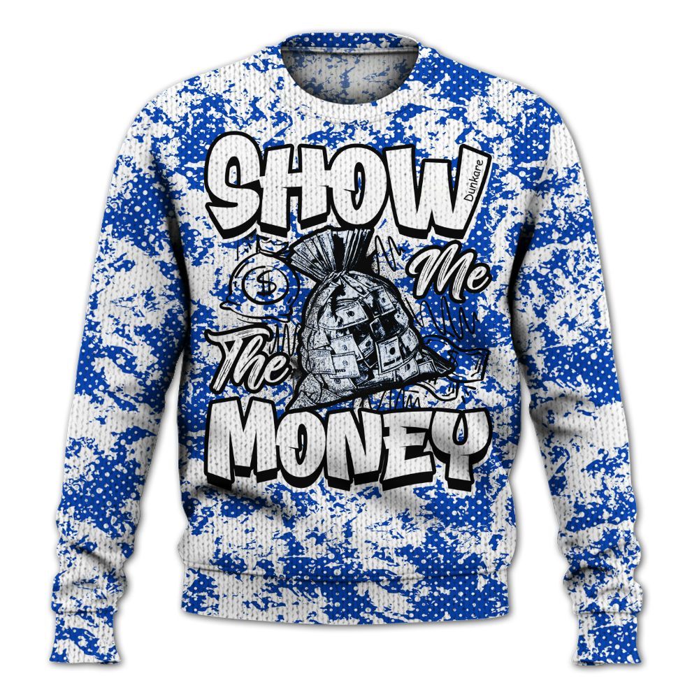 Knitted Sweater To Match Low Game Royal 1s - Show Me The Money Retro