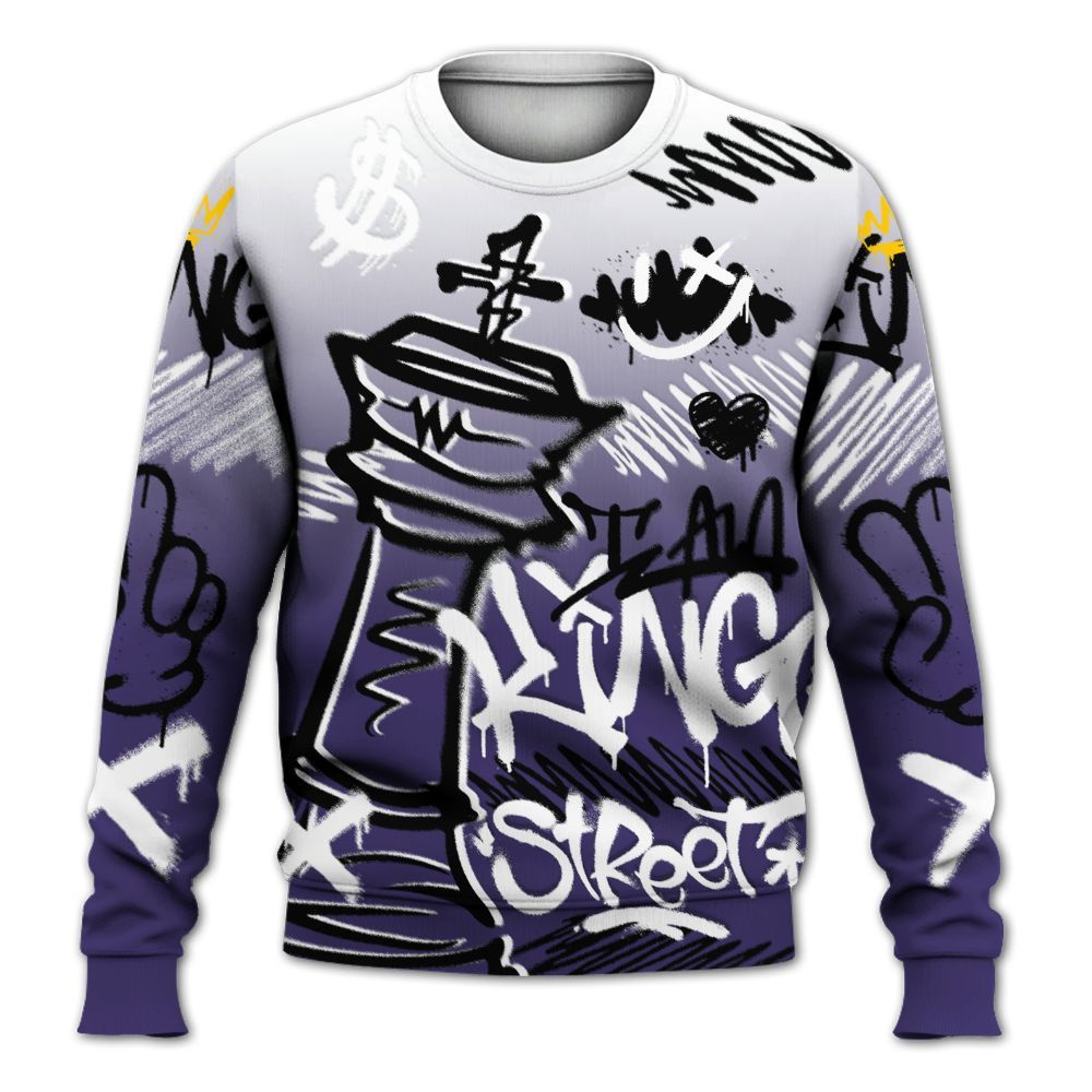 Sweatshirt To Match Retro Court Purple 13s - Street King Chess Streetwear All Over Print