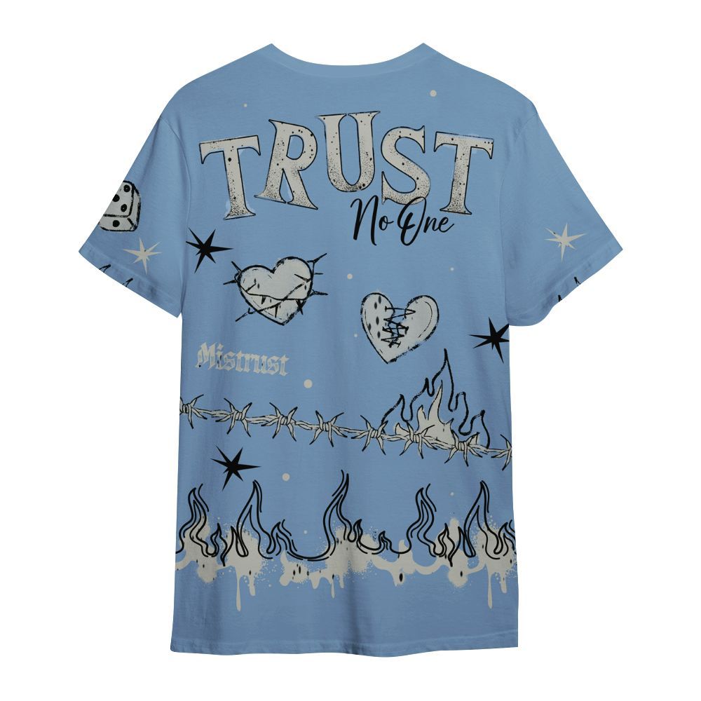 Shirt To Match University Blue 4s - Trust No One Snake-Bite Doodle Crayon All Over Print