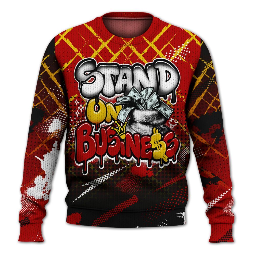 Sweater To Match Low Lucky Cat 1s - Halftone Stand Business Dripping Graphic
