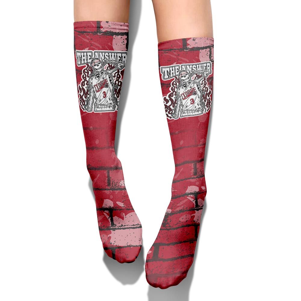 Sock To Match Black Toe 14s - Allen Answer Skeleton Brick