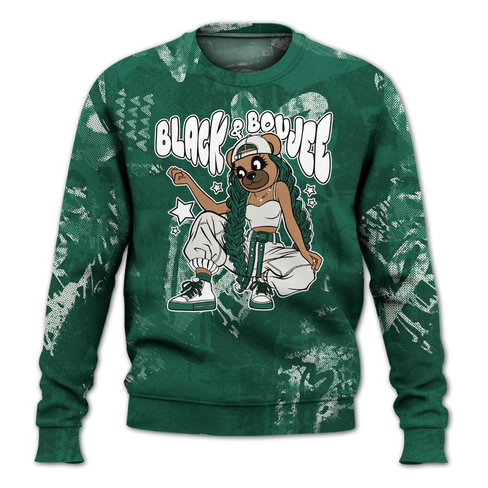 Sweatshirt To Match Oxidized Green 4s - Boujee Girls Bear Heart Grunge All Over Print
