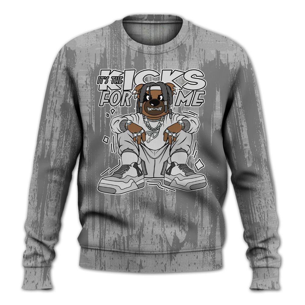 Sweatshirt To Match Black Wolf Grey 12s - Sneakers Bear Glitch Art All Over Print