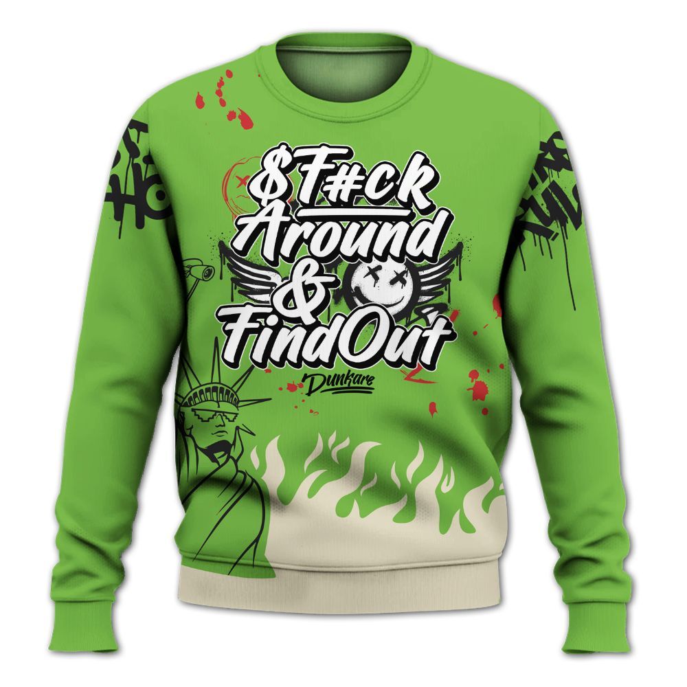 Sweatshirt To Match Air Max Waffle SP Action Green - Graphic Fck Around Find Out All Over Print